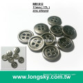 (MB1812/17L) 11mm 4 hole antique silver metal buttons for shirts, jackets